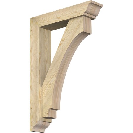 Ekena Millwork Imperial Traditional Rough Sawn Bracket w/ Offset Brace, Douglas Fir, 6"W x 26"D x 38"H BKT0604X26X38IMP01RDF